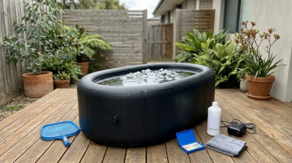 Ice Bath With Cleaning Tools