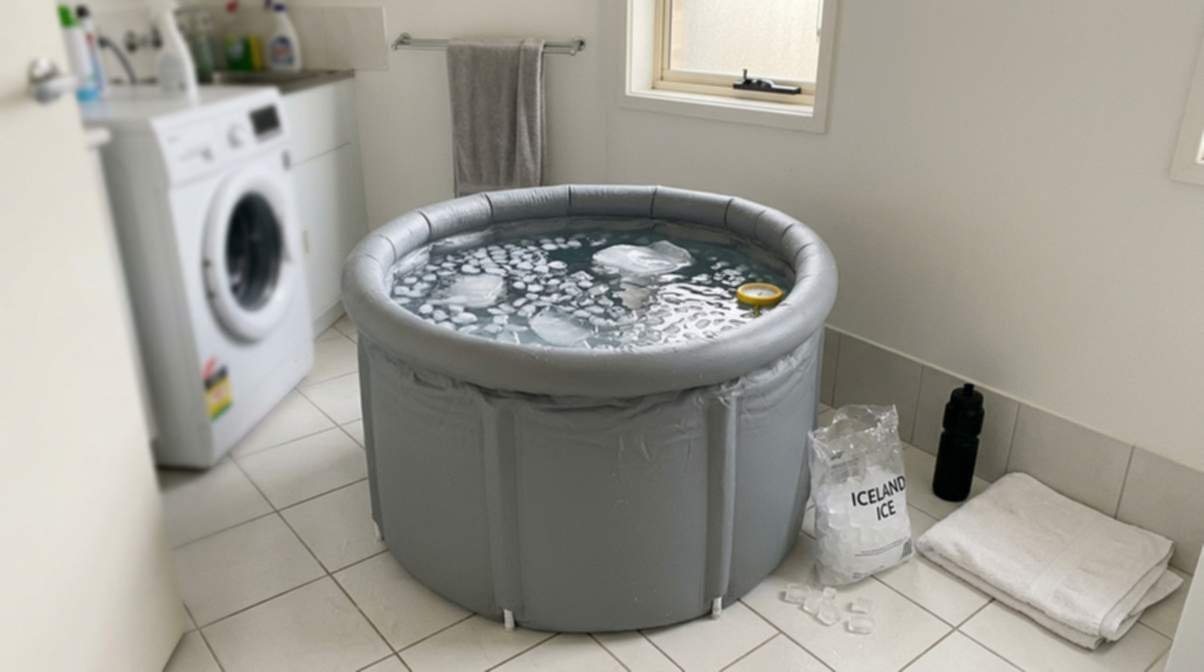 Inflatable Ice Bath In The Bathroom