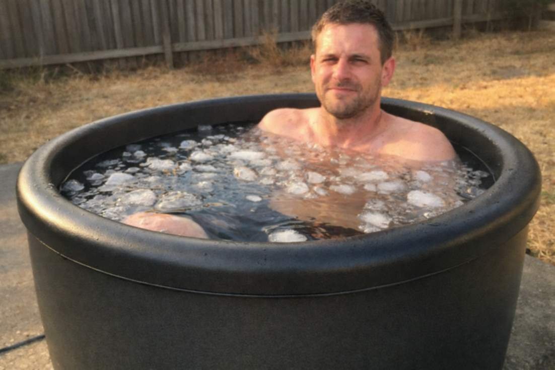 Man In Ice Tub