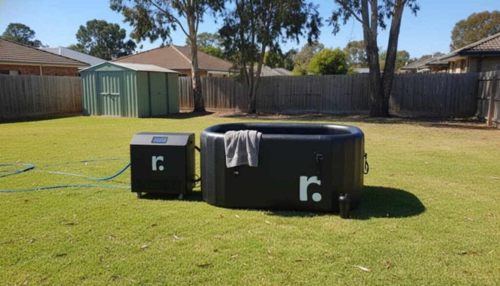 The Stoic Portable Ice Bath Tub in backyard