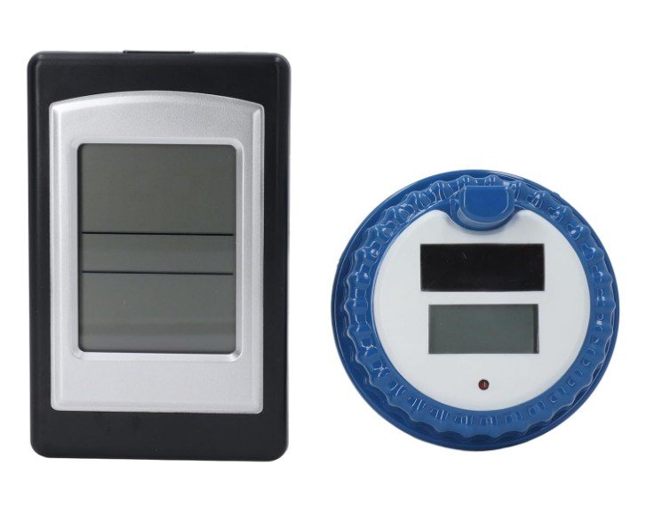 Pool Thermometer Floating, IPX8 Waterproof Solar Powered Digital Pool Thermometer 