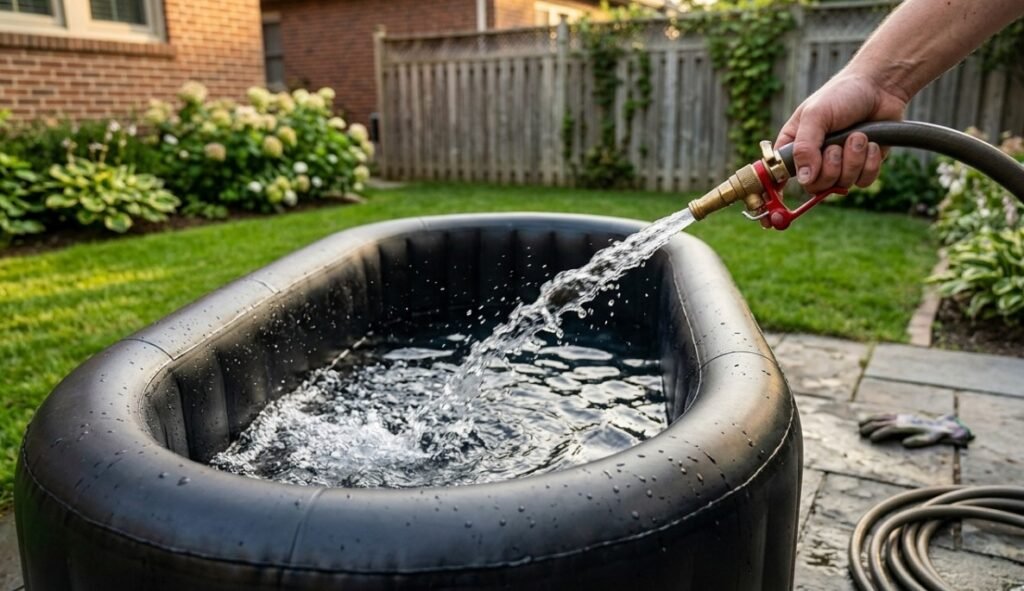 Filling water in Crocpad Ice Bath