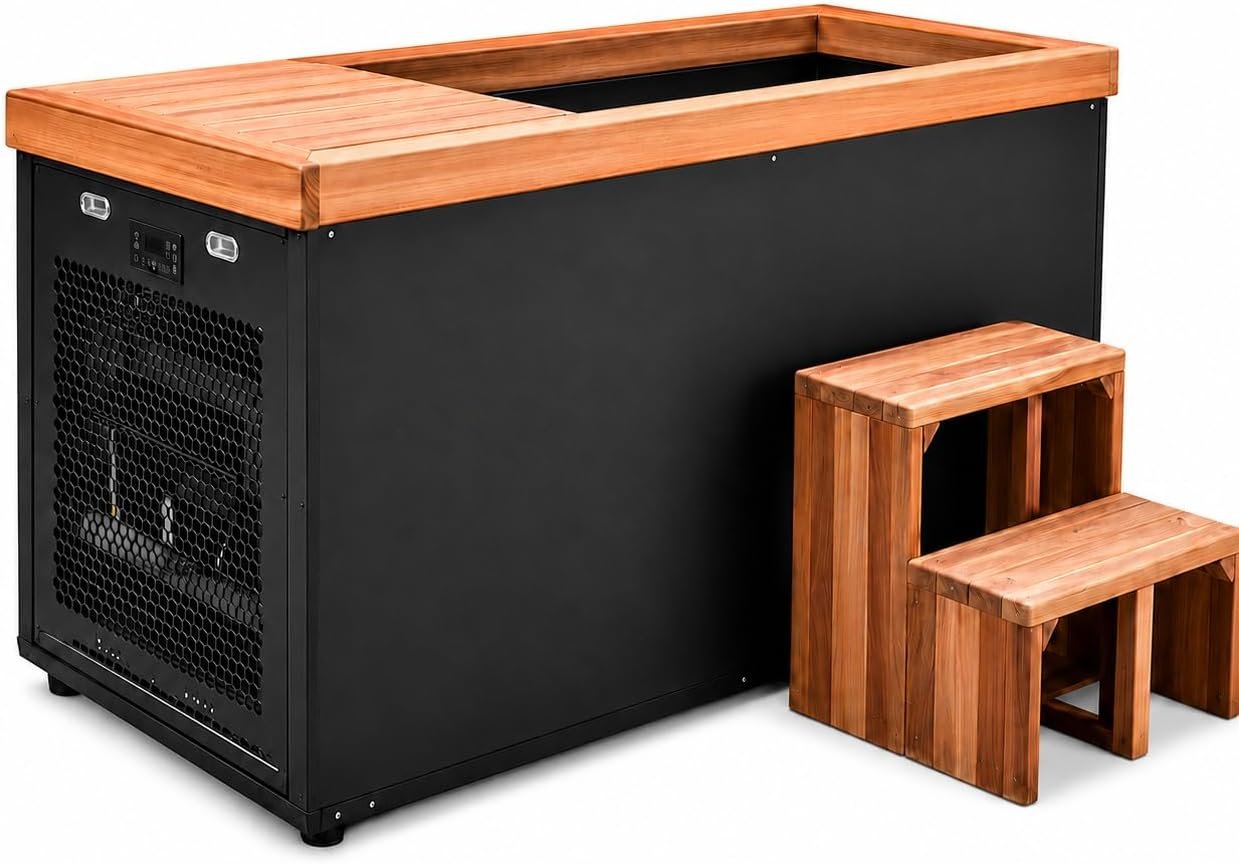 Duthss 1-Person Cedar Cold Plunge, all-in-one chiller and heater